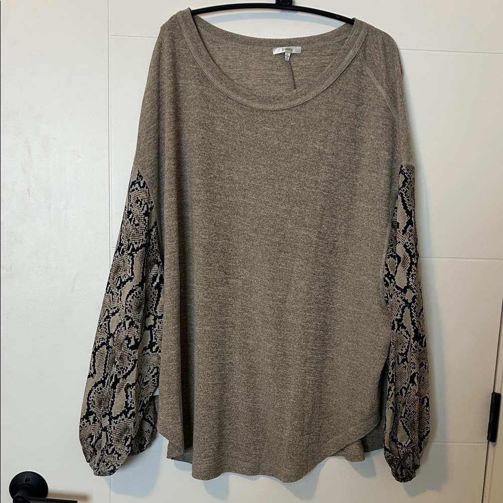 NWT Jodifl Brown/Tan Long Sleeve/Tunic
